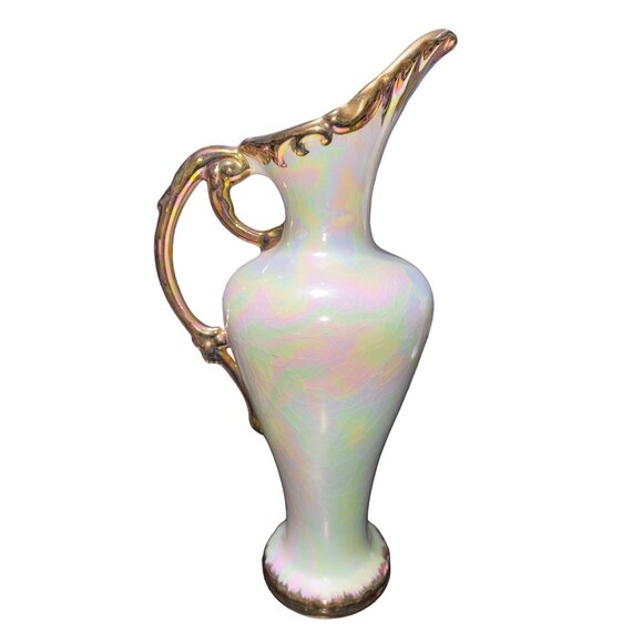 Vintage Lustre Line Pitcher With Gold Accents By Cathy - Picture 12 of 14